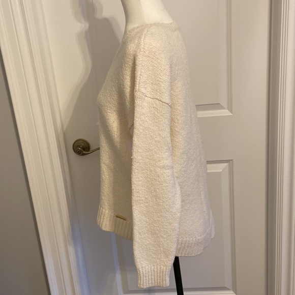 Michael Kors Cream Pull Over V Neck Cotton Blend Sweater. Size Medium. - Picture 3 of 8